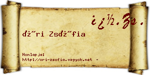 Őri Zsófia névjegykártya